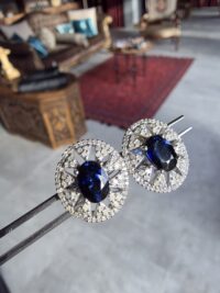 Safir Pırlanta Küpe - Görsel 2