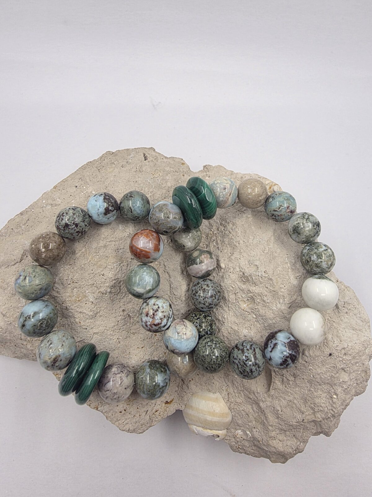 Larimar Malahit Bileklik - Görsel 3