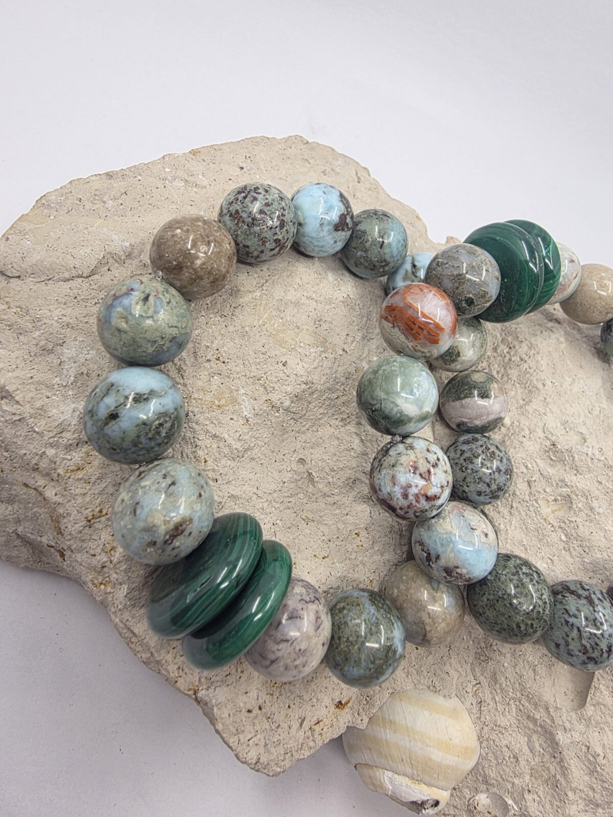 Larimar Malahit Bileklik - Görsel 5