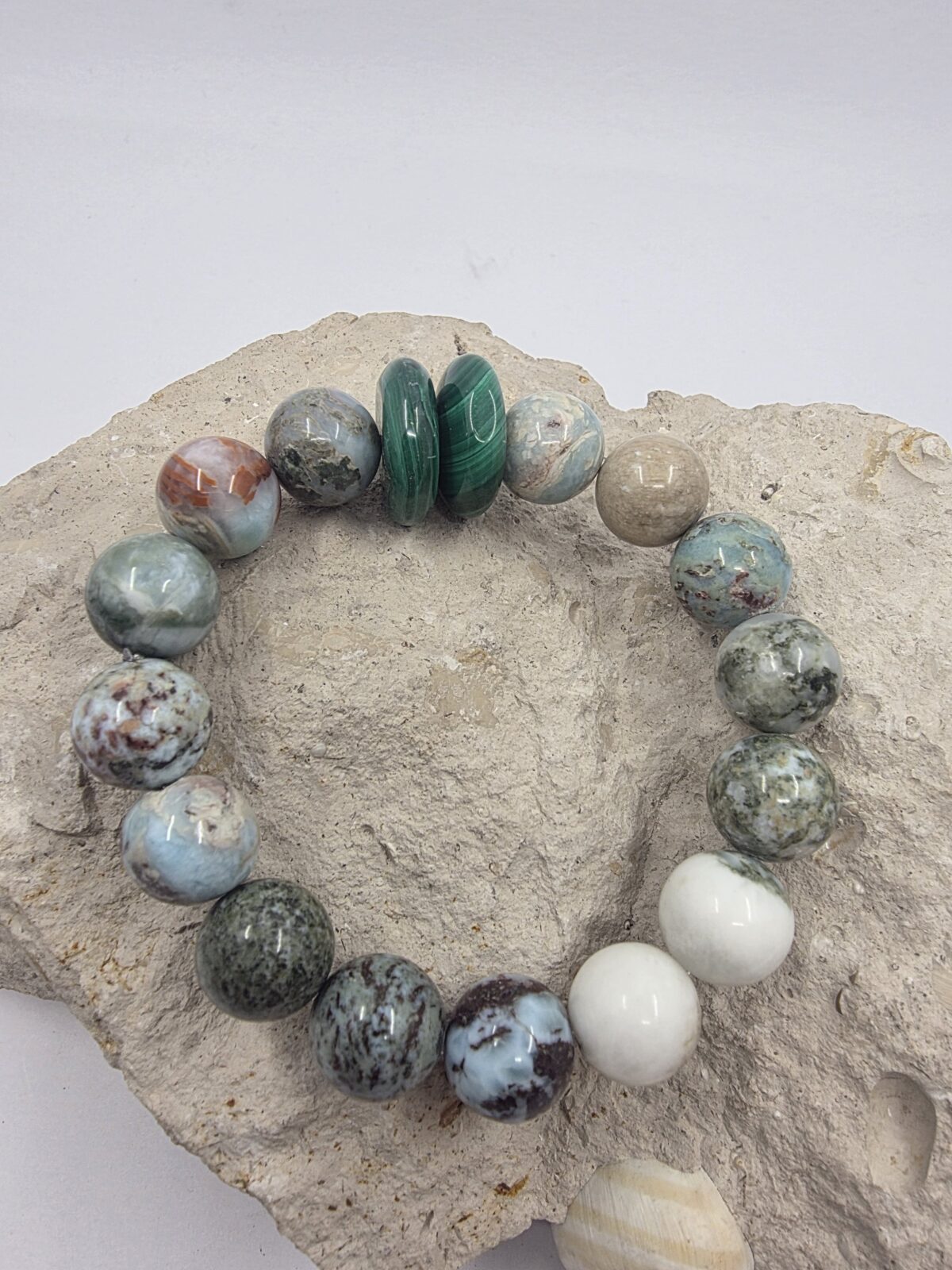 Larimar Malahit Bileklik - Görsel 2