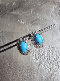 Pırlanta Turkuaz Küpe - Görsel 3