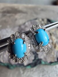 Pırlanta Turkuaz Küpe - Görsel 2