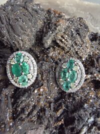 Pırlanta Zümrüt Küpe - Görsel 4