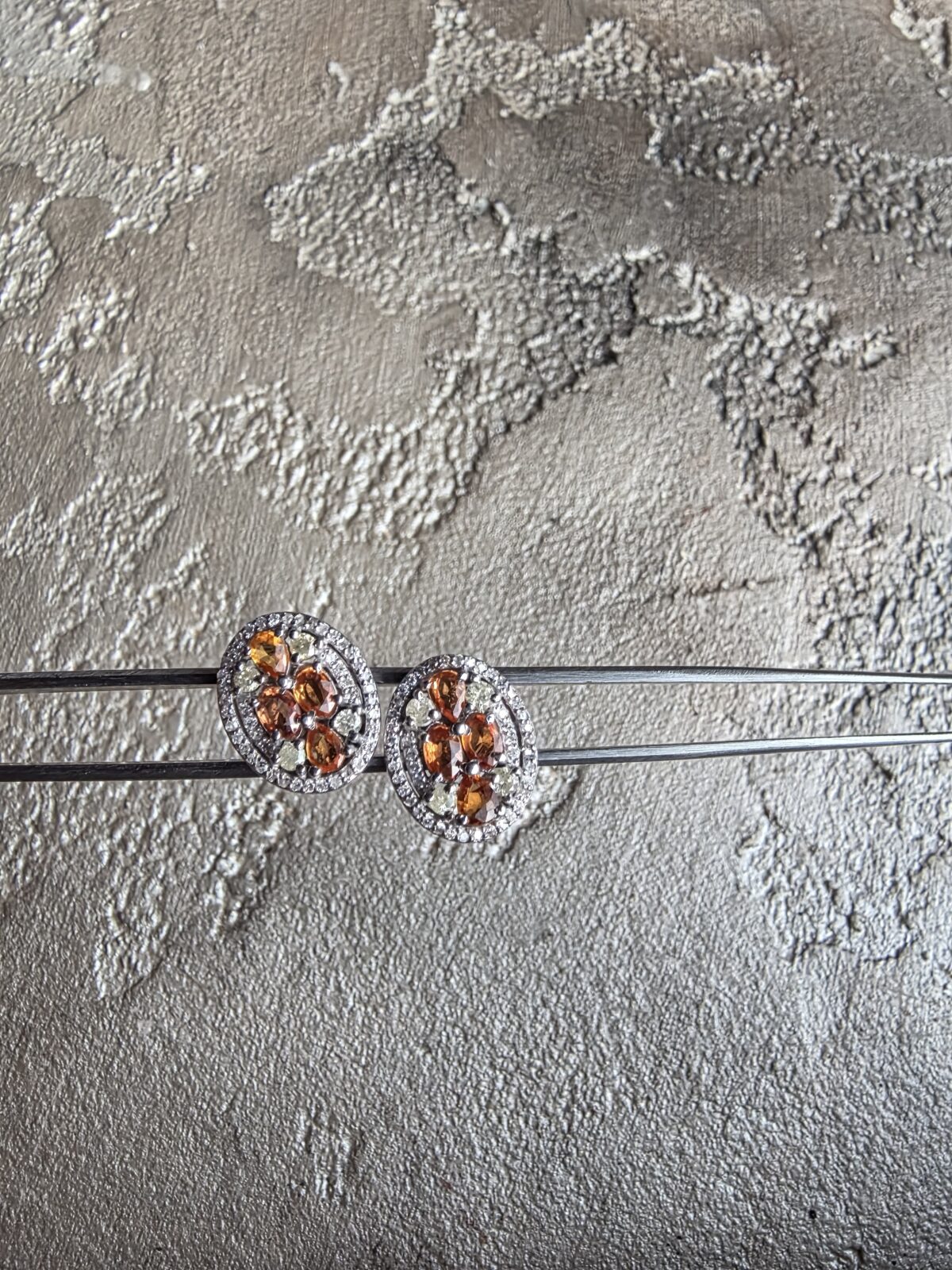 Pırlanta Sitrin Küpe - Görsel 2