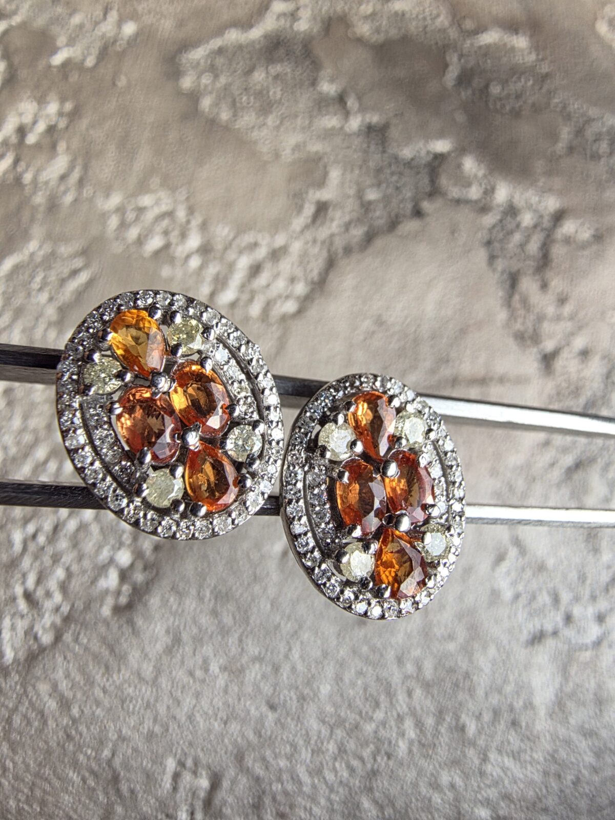 Pırlanta Sitrin Küpe - Görsel 3