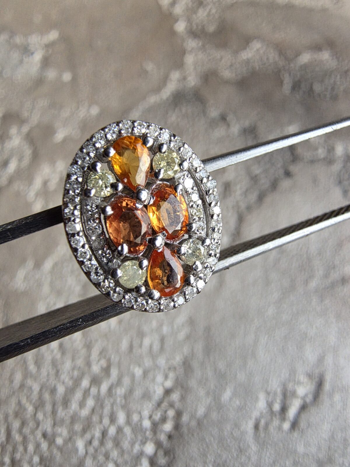 Pırlanta Sitrin Küpe - Görsel 5