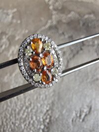 Pırlanta Sitrin Küpe - Görsel 5