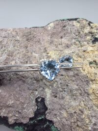 Topaz Pırlanta Kalp Küpe