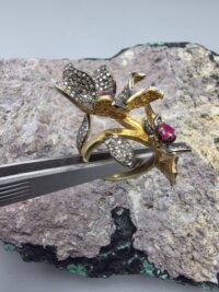 Yakut Elmas Sarmaşık Yüzük - Görsel 3