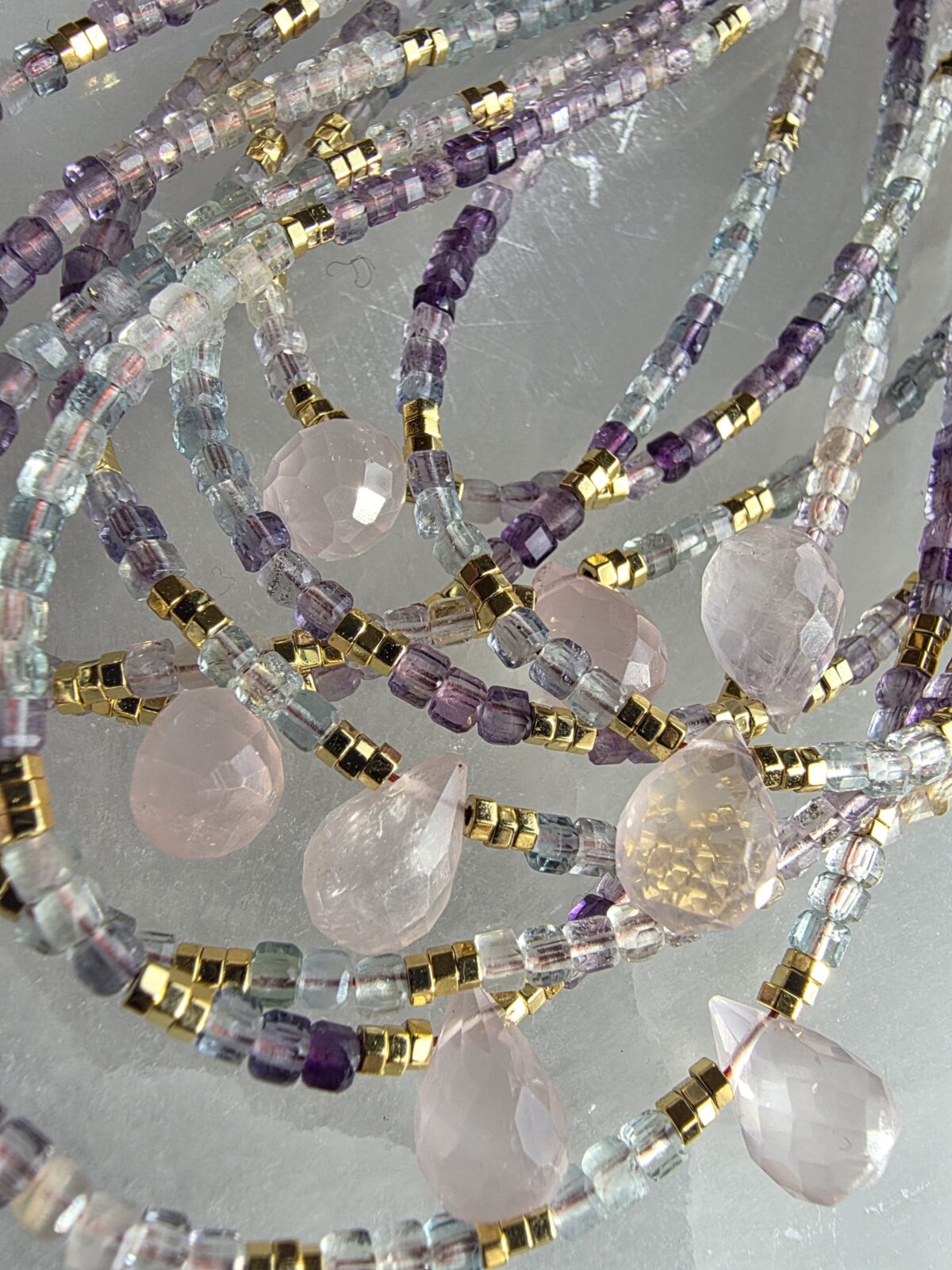 Florit Pembe Kuvars Kolye - Görsel 3