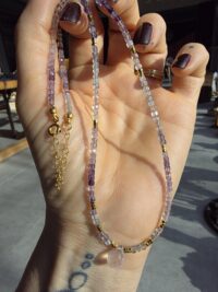 Florit Pembe Kuvars Kolye - Görsel 4