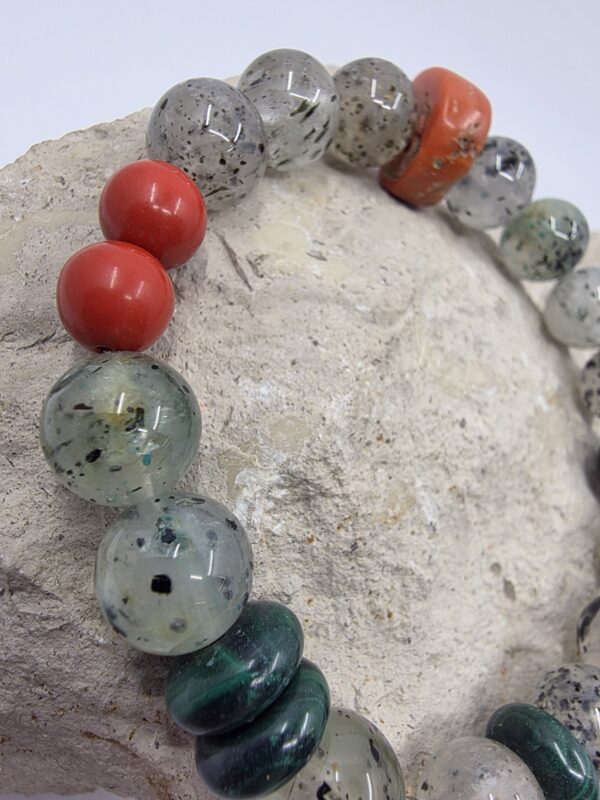 Tek-Yeşil Merlinit-Mercan-Malahit