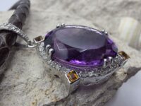 Piton Pırlanta Ametist Sitrin Kolye