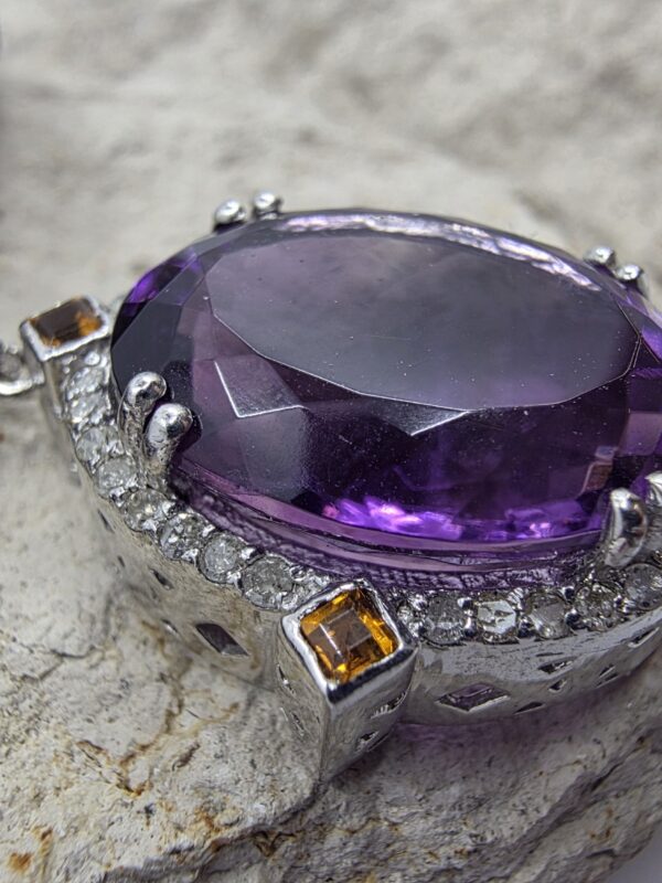 Piton Pırlanta Ametist Sitrin Kolye