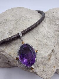 Piton Pırlanta Ametist Sitrin Kolye - Görsel 4