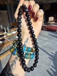 Gökkuşağı Obsidyen Sigulit Kolye